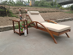 Armchair wooden Sun Lounger Reclining Merbau